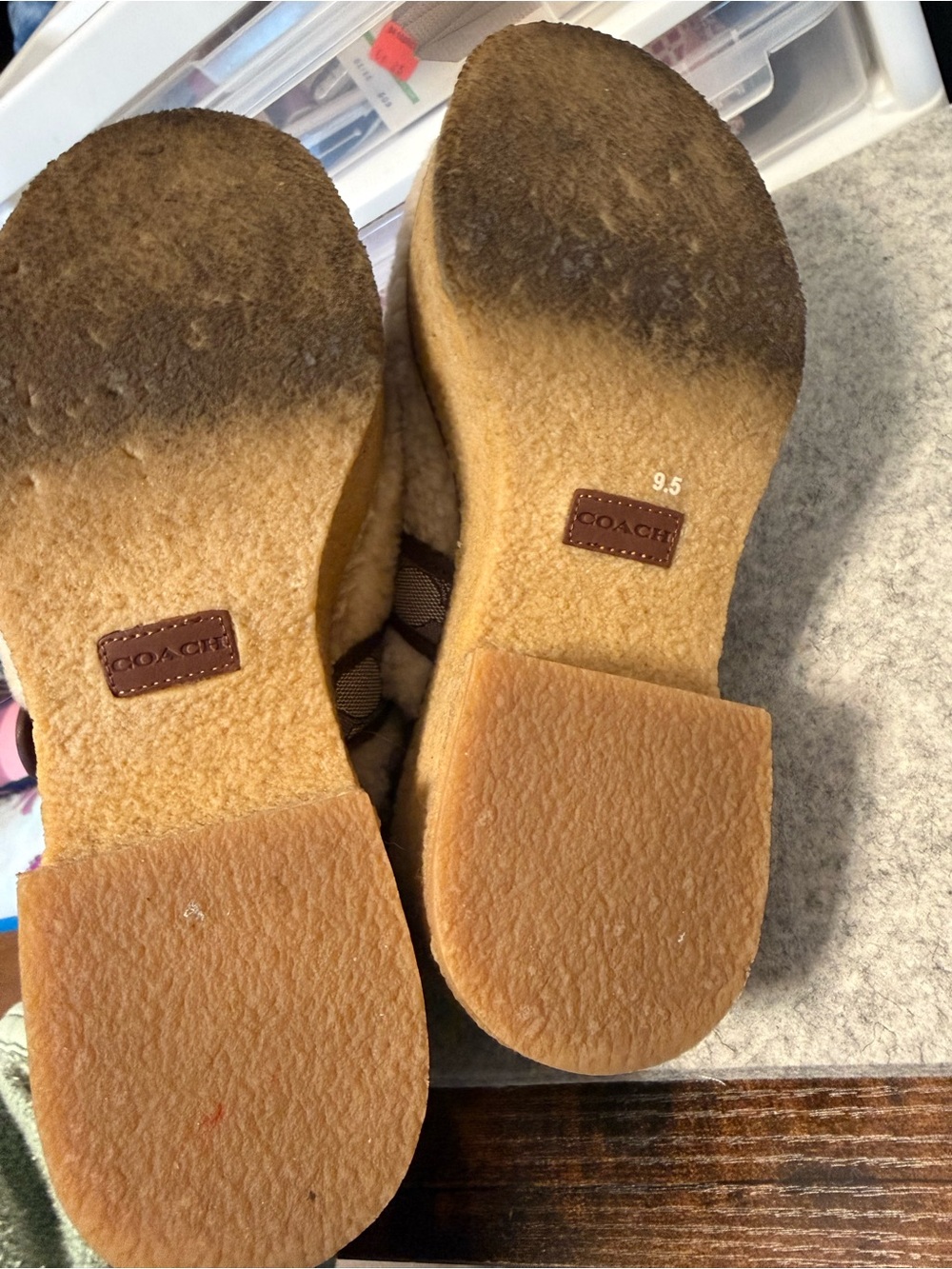 Coach Dylan Shearling Platform Clogs. Size 9.5. - Picture 5 of 9